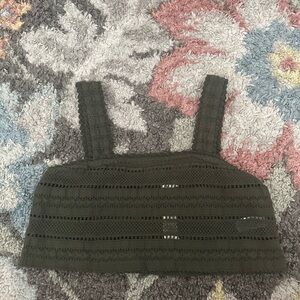 Aerie Olive Crocheted Top